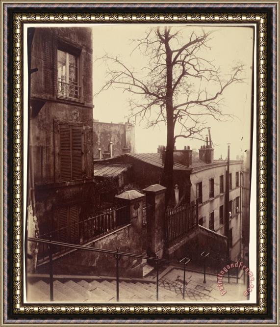 Eugene Atget Staircase, Montmartre Framed Painting