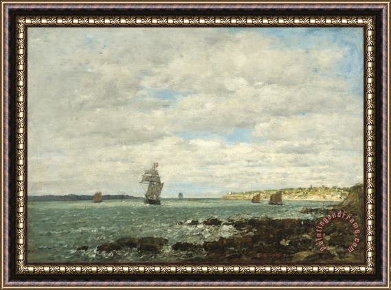 Eugene Boudin Coast of Brittany Framed Painting