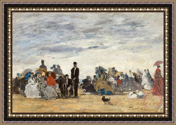 Eugene Boudin The Beach at Trouville Framed Painting