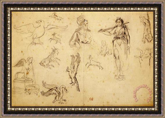 Eugene Delacroix Animal And Figure Studies Framed Print