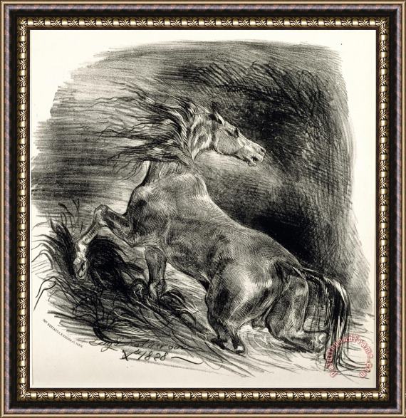 Eugene Delacroix Cheval Sauvage Framed Painting