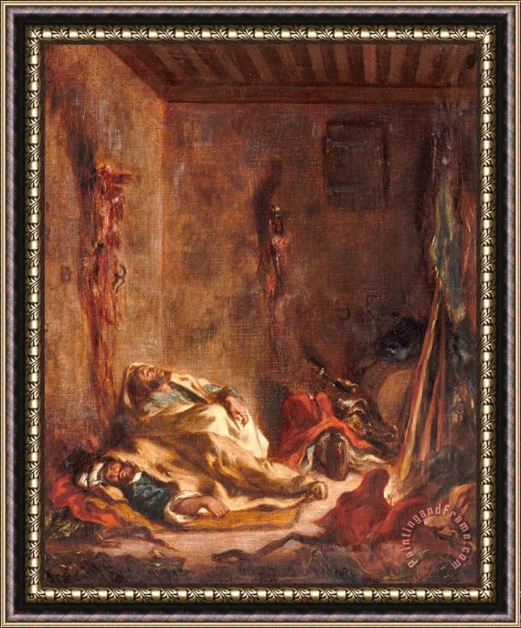 Eugene Delacroix Le Corps De Garde a Meknes Framed Painting