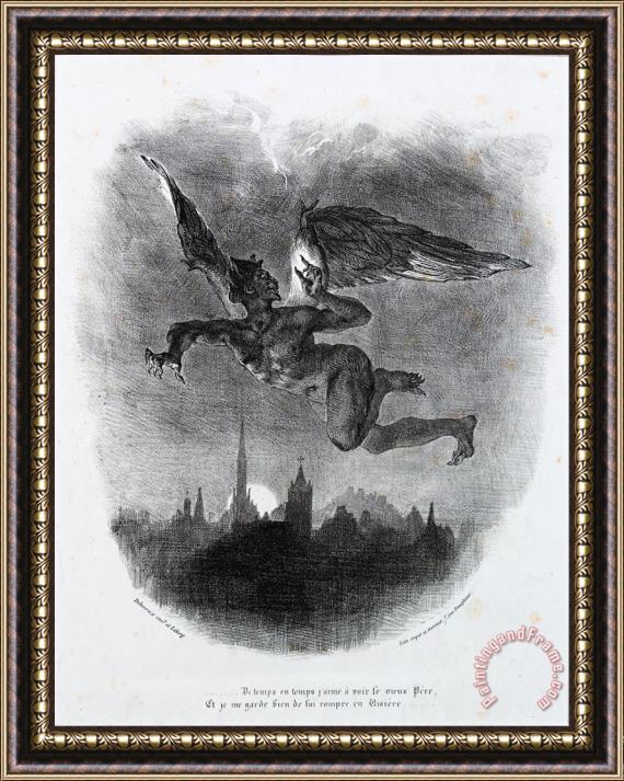 Eugene Delacroix Mephistopheles in The Sky Framed Print