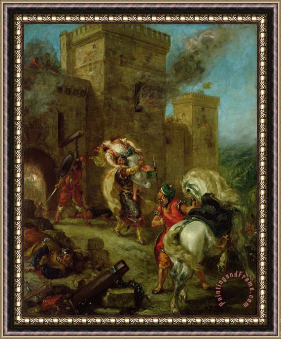 Eugene Delacroix Rebecca Kidnapped by The Templar, Sir Brian De Bois Guilbert Framed Print