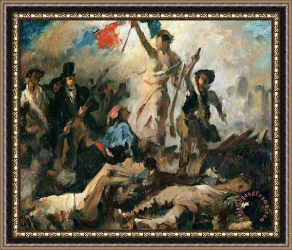 Eugene Delacroix Study for Liberty Leading The People Framed Print
