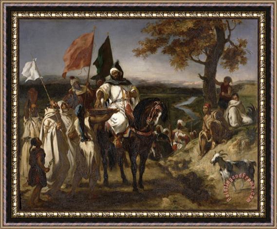 Eugene Delacroix The Caid, Moroccan Chief Framed Painting