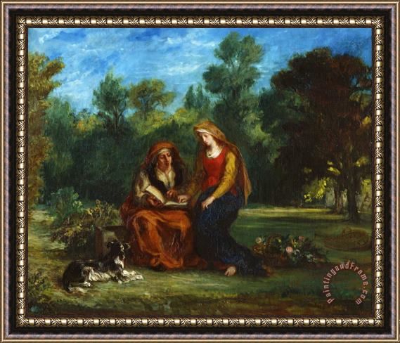 Eugene Delacroix The Education of The Virgin Framed Print