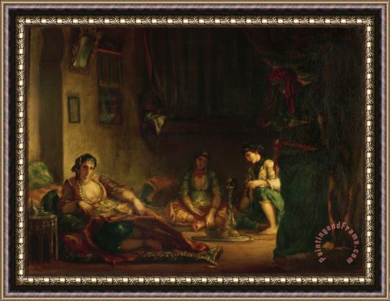 Eugene Delacroix The Women of Algiers in Their Harem Framed Painting