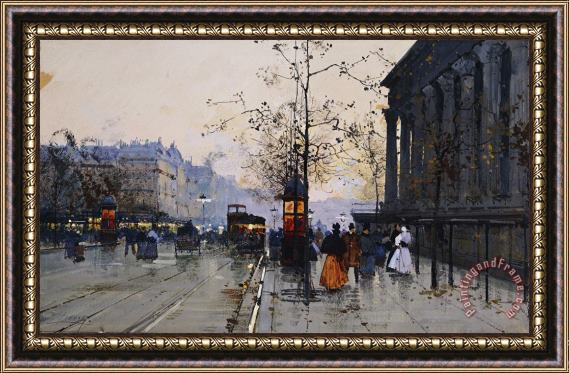 Eugene Galien-Laloue La Madeleine Paris Framed Painting
