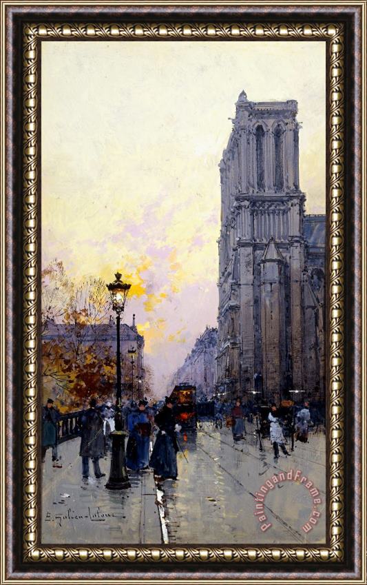 Eugene Galien-Laloue Notre Dame De Paris Framed Print