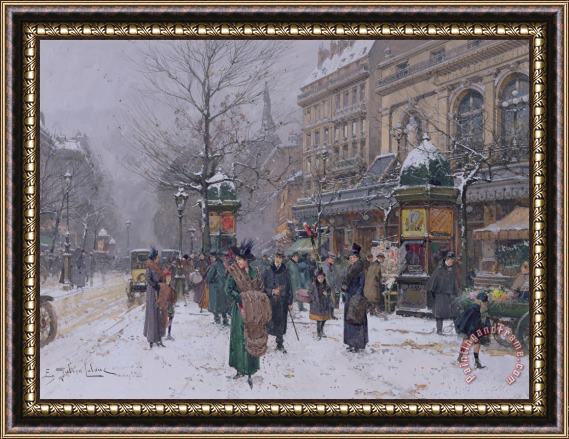 Eugene Galien-Laloue Parisian Street Scene Framed Print
