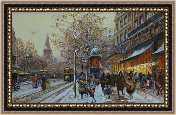 Eugene Galien-Laloue Place De La Republique Paris Framed Painting