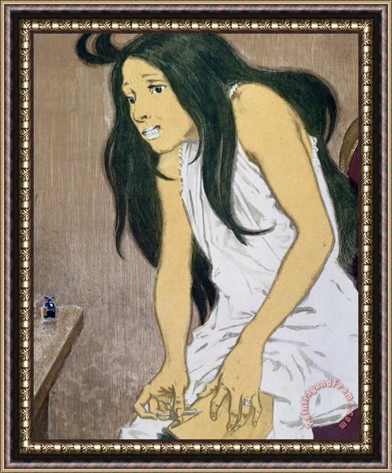 Eugene Grasset A Drug Addict Injecting Herself Framed Print