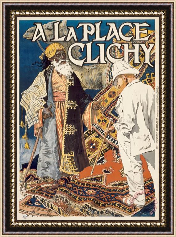 Eugene Grasset A La Place Clichy Framed Painting