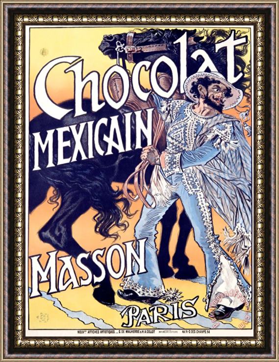 Eugene Grasset Chocolat Mexicain Masson Framed Painting