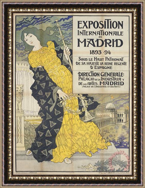 Eugene Grasset Exposition Internationale De Madrid Framed Painting