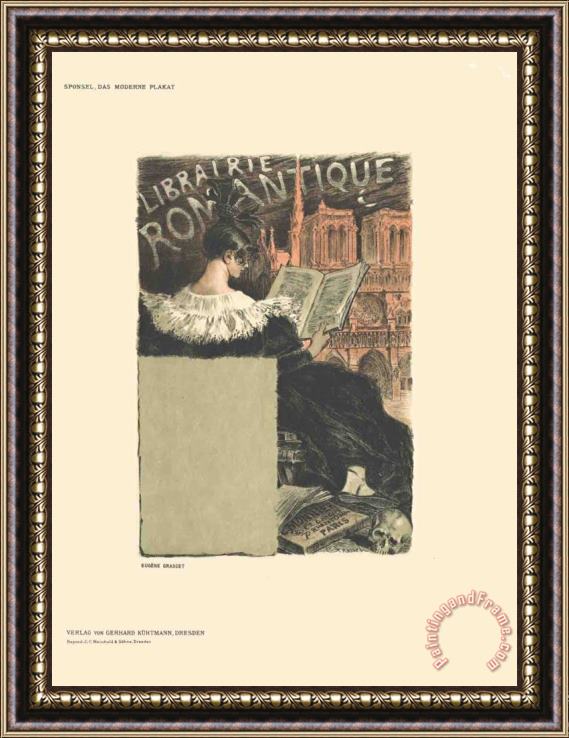 Eugene Grasset Librairie Romantique Framed Painting