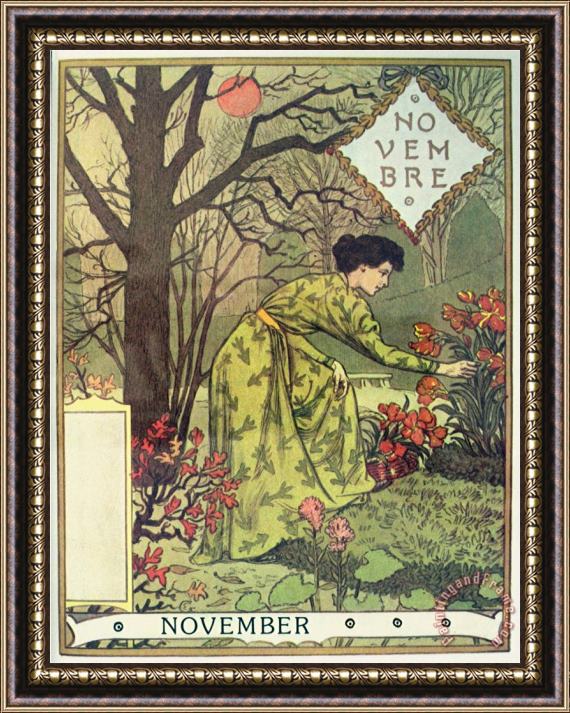 Eugene Grasset November Framed Painting