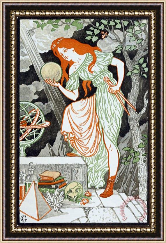 Eugene Grasset Woman Science Framed Painting