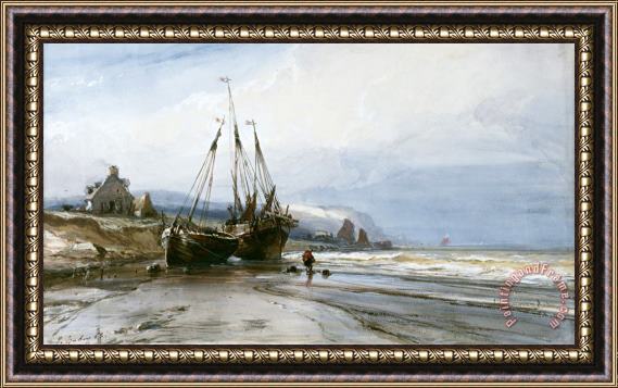 Eugene Isabey Fishing Boats Framed Print
