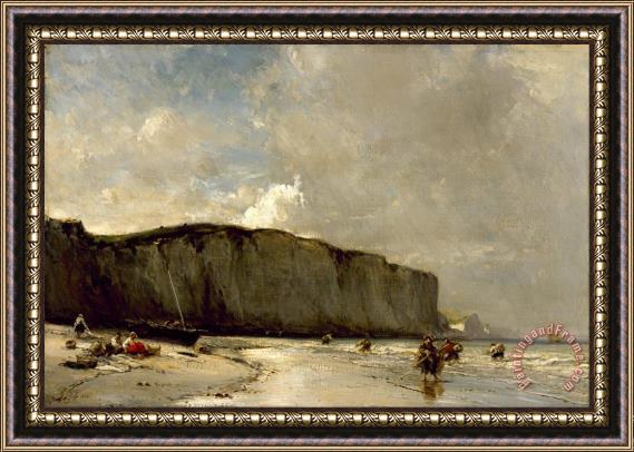 Eugene Isabey View Along The Norman Coast Framed Print