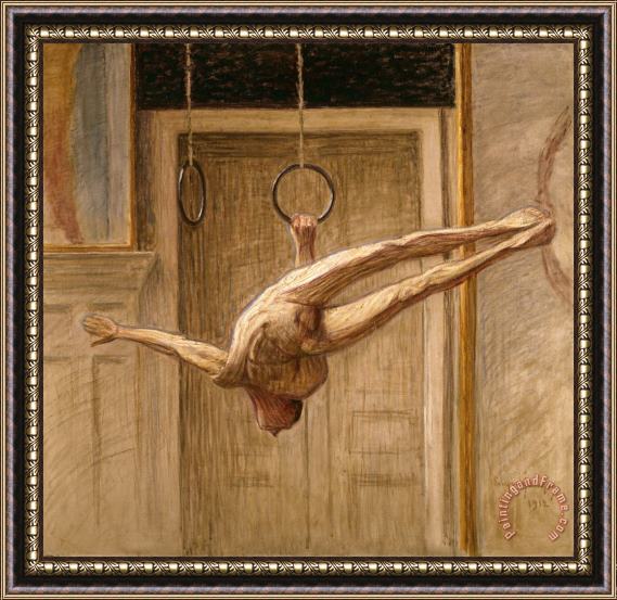 Eugene Jansson Ring Gymnast No 2 Framed Painting