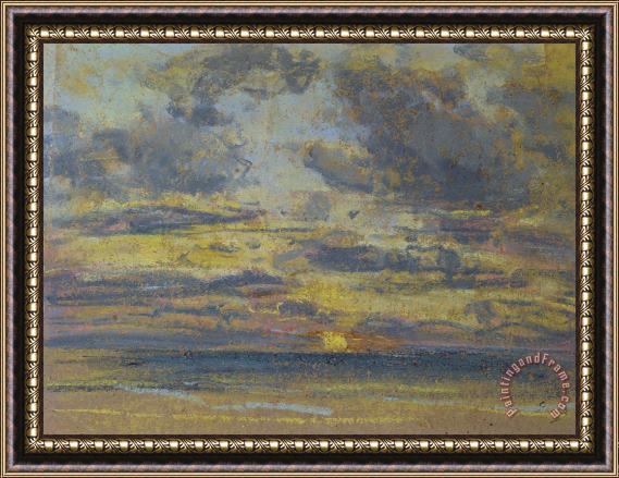 Eugene Louis Boudin Study of the Sky with Setting Sun Framed Print
