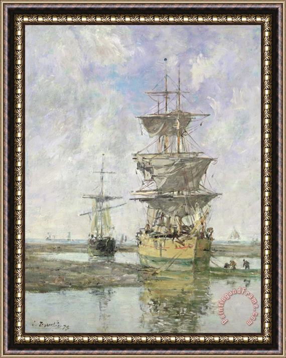 Eugene Louis Boudin The Large Ship Framed Painting