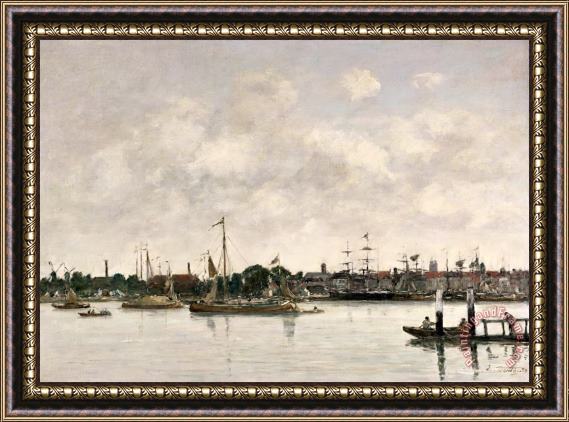 Eugene Louis Boudin The Meuse At Dordrecht Framed Painting
