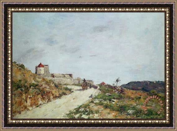 Eugene Louis Boudin The Road to the Citadel at Villefranche Framed Painting