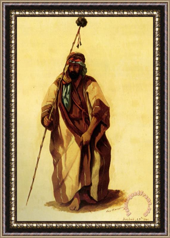 Eugene Napoleon Flandin A Man From Bagdad Framed Painting