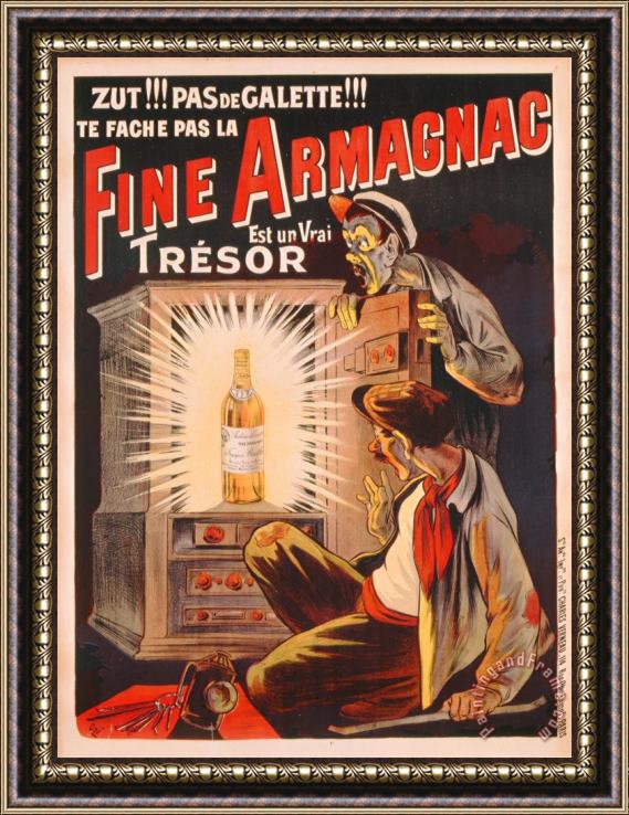 Eugene Oge Fine Armagnac advertisement Framed Print