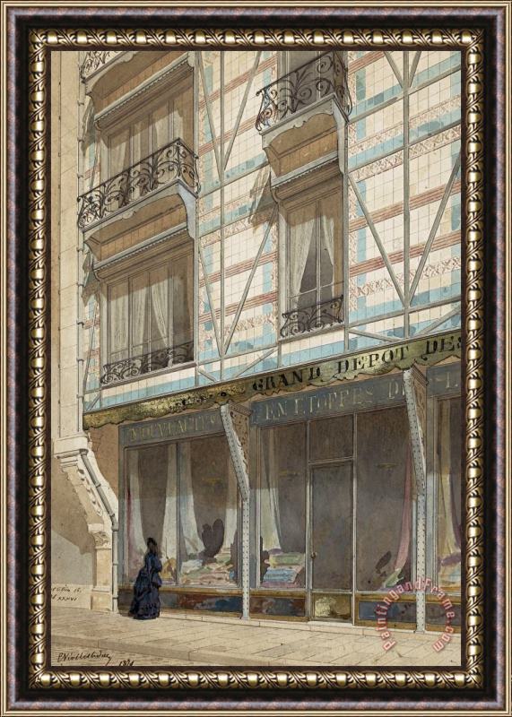 Eugene Viollet-le-duc Iron Frame House with Glazed Earthenware Cladding Framed Painting