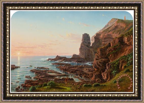 Eugene Von Guerard Castle Rock, Cape Schanck Framed Painting