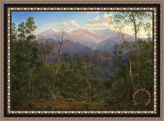 Eugene Von Guerard Mount Kosciusko, Seen From The Victorian Border (mount Hope Ranges) Framed Painting
