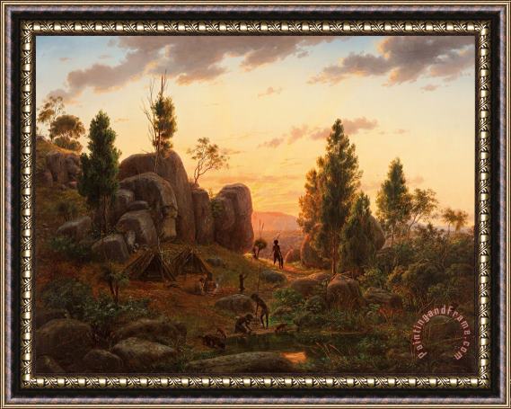 Eugene Von Guerard Stony Rises, Lake Corangamite Framed Painting