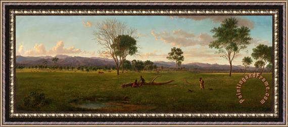 Eugene Von Guerard View of The Gippsland Alps, From Bushy Park on The River Avon 2 Framed Print