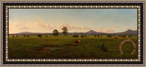 Eugene Von Guerard View of The Gippsland Alps, From Bushy Park on The River Avon Framed Print