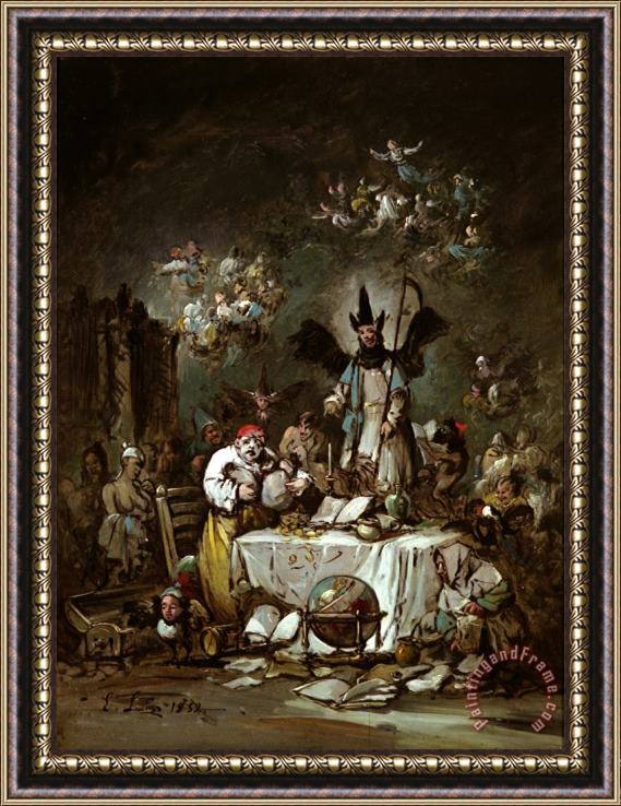 Eugenio Lucas Velazquez Allegorical Caprice. The Avarice Framed Painting