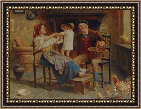 Eugenio Zampighi The Happy Family Framed Painting