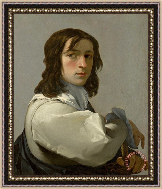 Eustache Le Sueur Young Man with a Sword Framed Painting