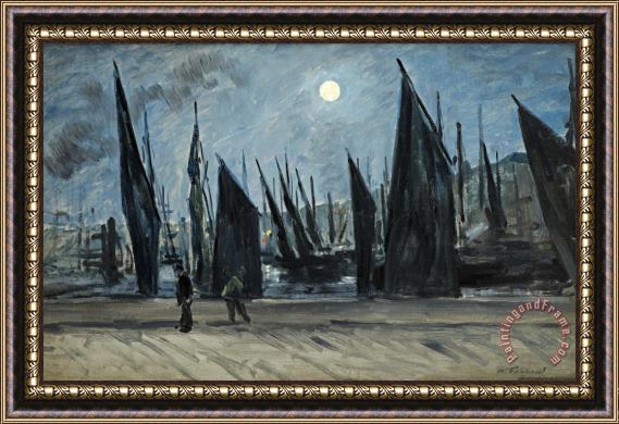 Eva Gonzales Moon Over Honfleur (effet De Lune a Honfleur) Framed Painting