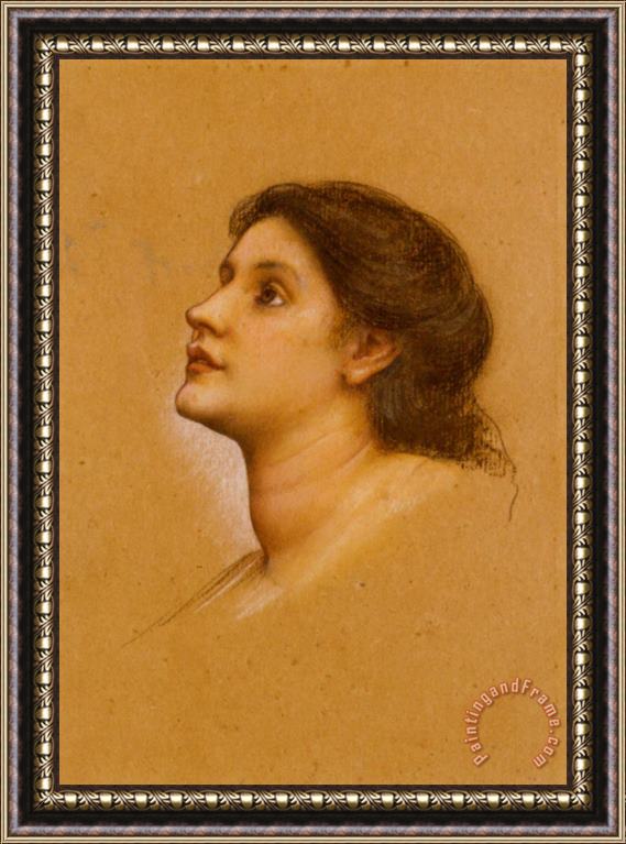 Evelyn De Morgan Head of a Young Girl Framed Painting