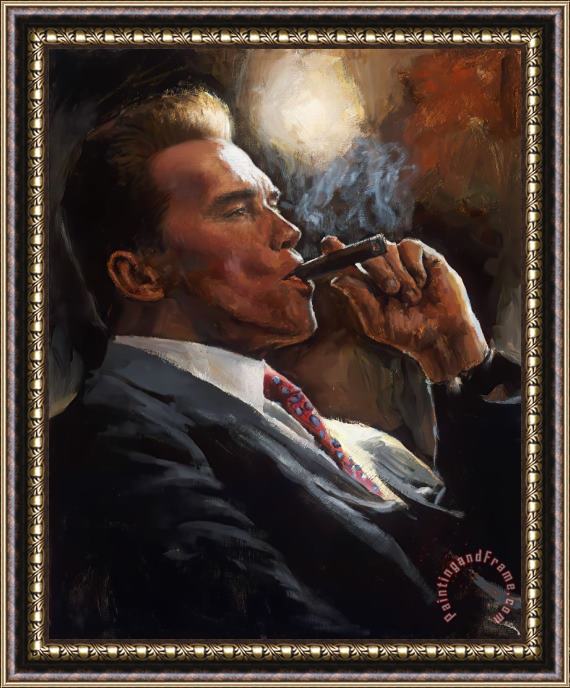 Fabian Perez Arnold Schwarzenegger, 2020 Framed Painting