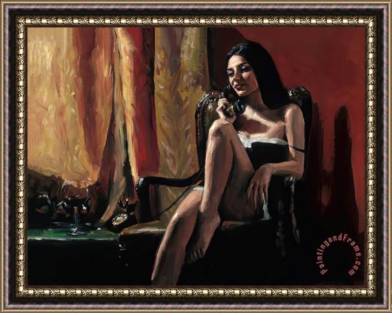 Fabian Perez Arpi in The Red Room III Framed Painting