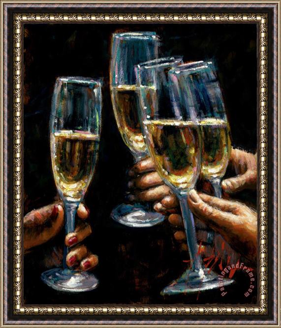Fabian Perez Brindis Con Champagne Framed Painting