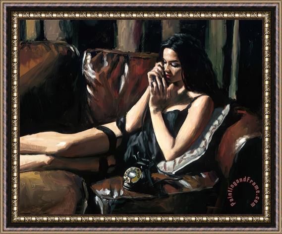 Fabian Perez Eugie on The Couch I Framed Painting