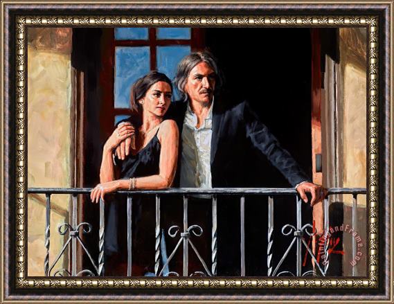 Fabian Perez Fabian And Lucy at The Balcony III Framed Painting