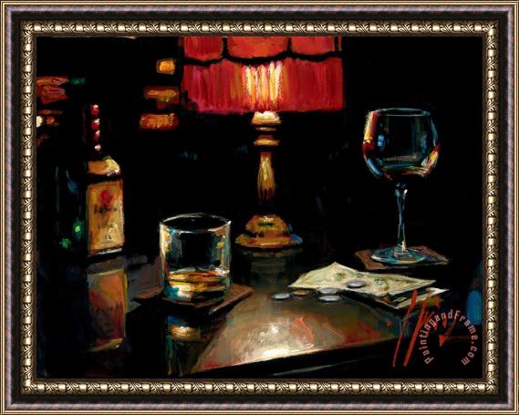 Fabian Perez Noches De Malavida Con Whiskey And Red Framed Print