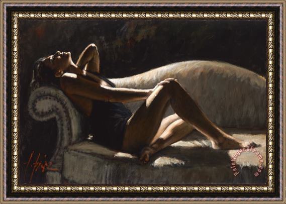 Fabian Perez Paola on The Couch Framed Print